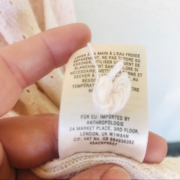 ANTHROPOLOGIE Pointelle Peplum Cardigan | Moth - Picture 6 of 8